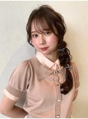 編み下ろし 三つ編み お呼ばれへア ヘアアレンジ ヘアセット