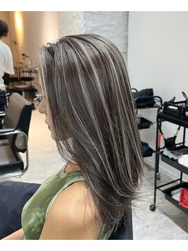 ブレンド 渋谷(BLend) ハイライトカラーくびれヘアアプリコットオレンジ