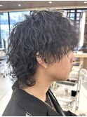 メンズカット波巻きパーマツイスパシャドウフェザー