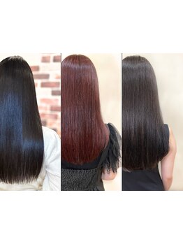 ダメージレス&ツヤ感☆新導入！手触り抜群！柔らかい手触りに…♪【艶髪再生縮毛矯正コース】