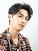 メンズショートフェザーパーマセンターパートニュアンスパーマ