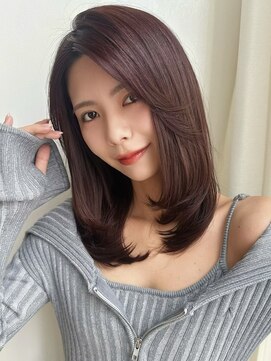 バイオレット 表参道店(Violet) ミディアムレイヤー/顔周りハッシュカットココアブラウン