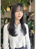 オリーブグレージュグレージュカラーレイヤーカット