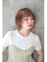 ピズムハク(PISM hak)&nbsp;レイヤーボブ/顔まわりレイヤー/ベージュカラー/ショートボブ