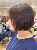 上品ツヤグラデーションボブ×ブラウン