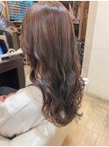 大人可愛い艶髪ナチュラルくびれヘアモカブラウンセミロング