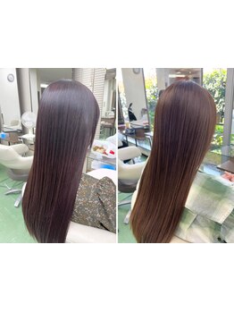 指通り滑らかナチュラルストレート髪へ。【那須塩原/大田原/髪質改善/縮毛矯正】