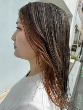 イマジン 川越(IMAGINE) 20代３０代透明感抜群！可愛いインナーカラーオレンジベージュ