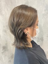 ハサミバイアトリエナガノ 千葉(8sami by atelier nagano)&nbsp;デザインカラー／レイヤーカット/ウエットヘア/オリーブベージュ