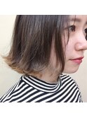 裾カラー ボブ 顔周りレイヤー @原宿