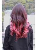 #インナーカラー #ピンク #レッド #暖色系  #春カラー