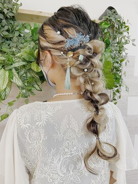 ロカット サロン(Roquat Salon) あみおろしインナーカラーアレンジ【エクステ/立川/立川/立川】