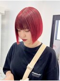 大流行!ぱつっとボブとレッドカラー♪