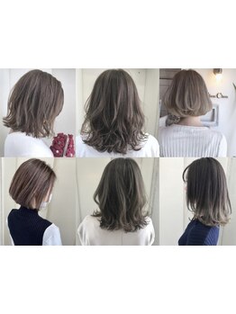 白髪が生えてきてお悩みの方に、希望の色味や透明感のあるトレンドカラーをご提案♪