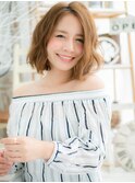 細めハイライトこなれミディアムボブレイヤーc6越谷20代30代40代