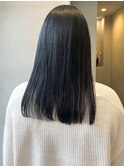 ブルーブラック/センターパート/上田