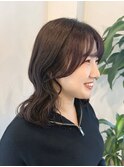 ラベンダーカラーと垢抜け顔周りカット♪