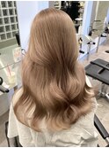 韓国ヘア顔周りレイヤーミルクティーベージュグレージュカラー