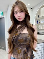 サンドレオ 新宿店(sand Leo)&nbsp;ミディアムレイヤーカット/チャコールグレー/顔周り/前髪/新宿