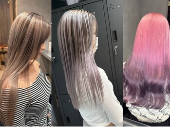 バックス(BUCKS)の写真/【天王寺徒歩30秒】綺麗めハイライト/ハイトーンまで透明感◎染めながら髪質改善できる“水素カラー”も★