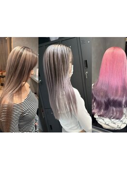 【天王寺徒歩30秒】綺麗めハイライト/ハイトーンまで透明感◎染めながら髪質改善できる“水素カラー”も★