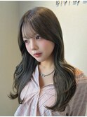 桑名ロングレイヤーカットハッシュカット透明感カラー重めロング