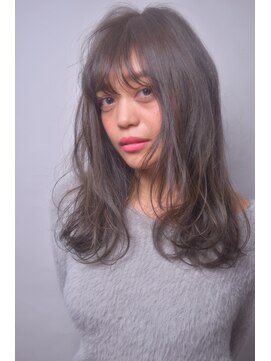 イマジン 川越(IMAGINE) 【IMAGINE】グレージュカラーの切りっぱなしロングスタイル