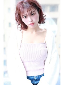 シーラス バイクラウドゼロ(Cirrus by Cloud zero) ピンクブラウンシースルーバングミディ【Cirrus by Cloud zero】