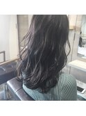 ブリーチなし！大人可愛い暗髪透明感ブルーブラックカラー