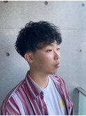 2ブロック×パーマスタイル