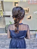 結婚式ヘアセット×編みおろしstyle