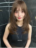 韓国ヘアグレージュカラーブリーチ無し髪質改善イヤリングカラー