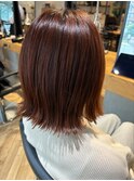 ボブ×オレンジブラウン