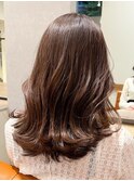 ゆるふわロングベージュカラーブリーチしない透明感カラー