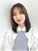 大人ミディアムレイヤースタイル/質感再整カラー