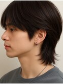 メンズ おしゃれな大人のシースルーレイヤーウルフ 韓国風