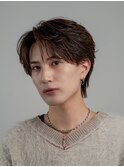 韓国ヘアニュアンスコンマバングセンターパートフェザーパーマ