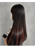 結んでも下ろしても可愛い♪艶感レッドカラー20代30代40代