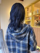 ヒントステーション(HINTSTATION)&nbsp;〈浅草 半個室〉ワンブリーチカラーネイビーブルー