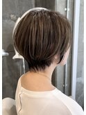 大人ショート/ヘアイルミナカラー白髪ぼかし