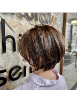 ナチュラルハイセンス 本店(natural high sense) 丸みショートボブ×ブルーアッシュ　似合わせカット/町屋駅