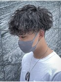 波巻きツイストスパイラルパーマ×刈り上げツーブロックマッシュ