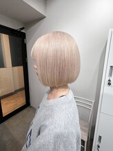 アレンヘアー 函館店(ALLEN hair) ハイトーンベージュカラー（ミルクティーカラー）ボブカット
