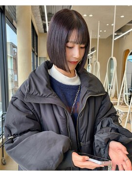 スニュウ(snuw) 似合わせカットボブ小顔カットグレージュラベンダー