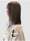 原宿グレージュニュアンスカラーカーキアッシュアースカラー暗め