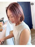 デザインカラー髪質改善トリートメントボブ