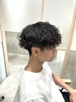 アメラボ 植田山店(Amelab)&nbsp;【波巻きパーマ】マッシュ 刈り上げ メンズ 黒髪