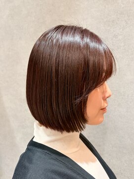 シーインフィニート 清澄白河 現代美術館MOT前店(C∞) 【髪質改善ストレート】タッセルボブ/ボブ/カシスピンクブラウン