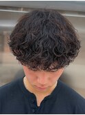 大分波巻きパーマメンズカットマッシュラウンドマッシュ