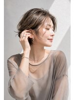 アッシュ 学芸大学店(Ash)&nbsp;ショートボブ/大人女性/アッシュベージュ/白髪ぼかし/脱白髪染め